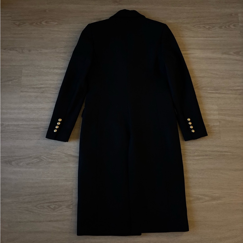 NWT Zara Double Breasted Wool Coat Black Size Small - Picture 5 of 9